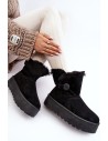 Moteriški platforminiai žieminiai batai su dirbtiniu kailiuku-85-925 BLACK