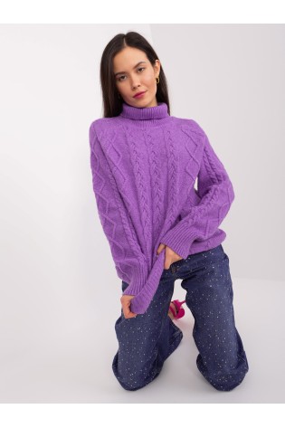 Violetinis megztinis su pynėmis-AT-SW-2355-2.19P