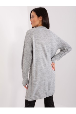 Šviesiai pilkas ilgas megztinis - suknelė-BA-SW-8013.14P