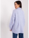 Šviesiai violetinis megztinis su pynėmis-AT-SW-2355-2.12P