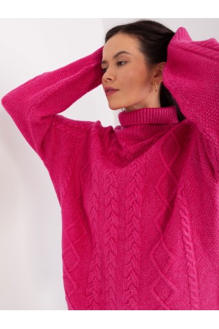 Rožinis gražaus rašto megztinis-AT-SW-2355-2.30X