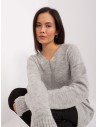 Šviesiai pilkas moteriškas megztinis-TO-SW-1810.22X