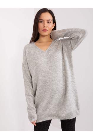 Šviesiai pilkas moteriškas megztinis-TO-SW-1810.22X