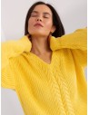 Ryškus geltonas megztinis su pynėmis-BA-SW-8028.36P