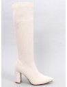 Kreminiai elegantiški kojinės tipo ilgaauliai ELISHA BEIGE-KB SP220