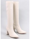 Kreminiai elegantiški kojinės tipo ilgaauliai ELISHA BEIGE-KB SP220