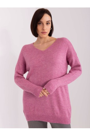 Alyvų spalvos moteriškas megztinis-TO-SW-1810.07