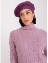 Violetinė moteriška beretė su kašmyru-AT-CZ-2318.27