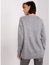 Pilkas klasikinis moteriškas megztinis-TO-SW-1810.29P
