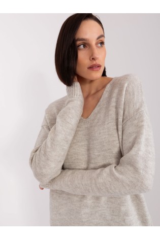 Šviesios smėlio spalvos klasikinis moteriškas megztinis-TO-SW-1810.25X