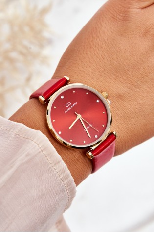 Moteriškas laikrodis su odiniu dirželiu Giorgio&Dario-ZEG.GDM230411 RED