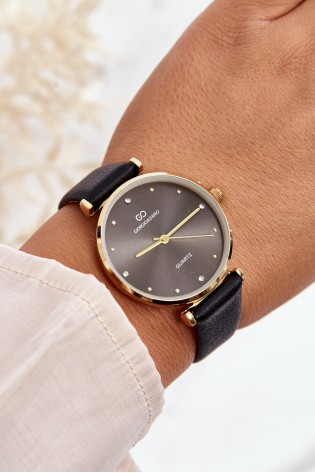 Moteriškas laikrodis su odiniu dirželiu Giorgio&Dario-ZEG.GDM230411 BLACK