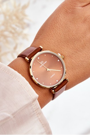 Moteriškas laikrodis su odiniu dirželiu Giorgio&Dario-ZEG.GDM230411 CAMEL
