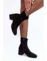 Moteriški žemakulniai batai su juodos spalvos „Visias“ puošmena-RXJ199 BLACK