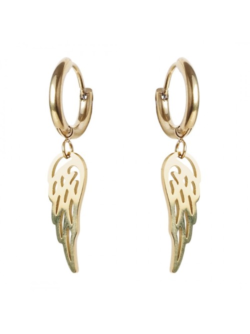 Auksiniai auskarai su angelo sparnais, paauksuoti 14k auksu KST3058-KST3058