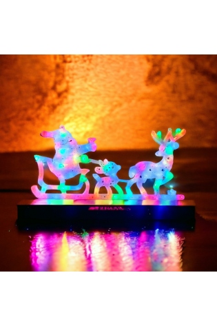 Pakabinama šviečianti Kalėdinė dekoracija rogės-LAMP16MULTI