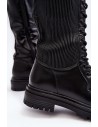 Juodi suvarstomi ilgaauliai batai-5816 BLACK