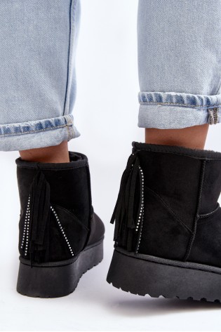 Šilti patogūs UGG stiliaus žieminiai batai-20222-4A BLACK