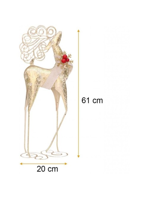 Aukso spalvos metalo šiaurės elnias 61 cm-KSN120