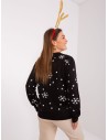 Juodas Kalėdinis megztinis su Rudolfu-D90057R90844B
