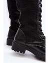 Juodi moteriški batai suvarstomu aulu-RXJ208 BLACK