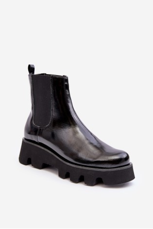 Natūralios odos juodi stilingi batai-2571/600