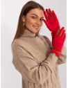 Moteriškos raudonos pirštinės su pinta juostele-AT-RK-238601.78