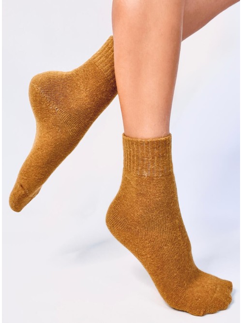 Šiltos žieminės moteriškos kojinės FOWELL CAMEL-KB SK-TNV6913