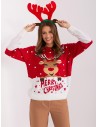 Raudonas Kalėdinis megztinis su elniu-D90057R90844B