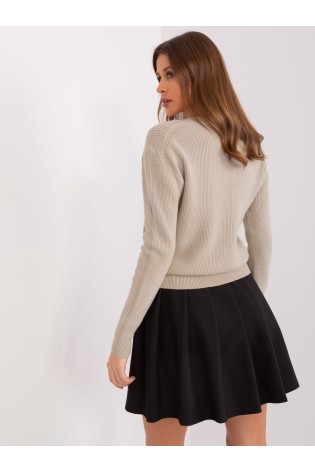 Smėlio spalvos klasikinis megztinis-PM-SW-PM895.40P