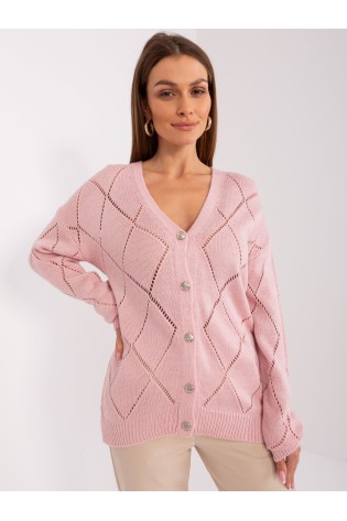 Rožinis susagstomas megztinis-LC-SW-A10-1.23X