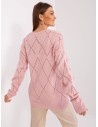Rožinis susagstomas megztinis-LC-SW-A10-1.23X