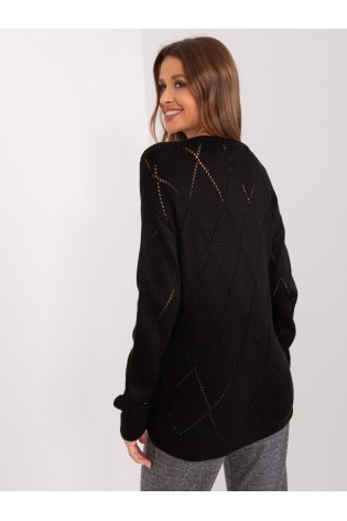 Juodas susagstomas megztinis-LC-SW-A10-1.23X