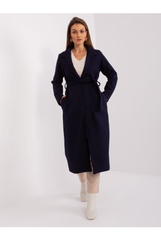 Tamsiai mėlynos spalvos paltas su sagomis-TW-PL-BI-5312-1.31