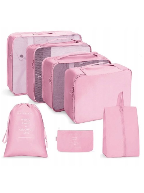 7 vnt. lagamino organizatorius, maišelių rinkinys, rožinis KS41WZ5-KS41WZ5