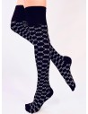 Moteriškos kojinės virš kelių CIRYLI BLACK-WHITE-KB SK-WJCC94506