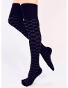Moteriškos kojinės virš kelių CIRYLI BLACK-GREY-KB SK-WJCC94506