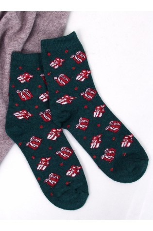 Moteriškos kalėdinės vilnonės kojinės, dvi poros SANTA SET-3-KB SK-WIYY94437