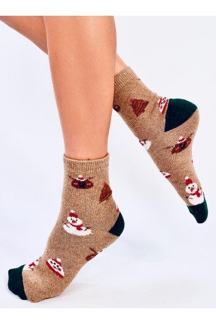 Moteriškos kalėdinės vilnonės kojinės, dvi poros SANTA SET-4-KB SK-WIYY94437