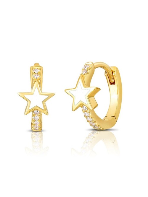 Auksiniai auskarai žvaigždutės, 1.3x0.5 cm, paauksuoti 14k KST2980-KST2980