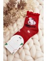 Moteriškos raudonos kalėdinės kojinės