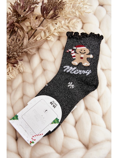 Moteriškos blizgios kalėdinės kojinės