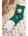 Moteriškos blizgios kalėdinės kojinės su Kalėdų Seneliu