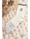 Raštuotos moteriškos kojinės su išsiuvinėtu meškučiu-SK.29183/NZX691
