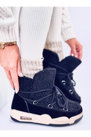 Šilti žieminiai batai storu padu REMAL BLACK-KB 36917
