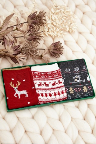 Kalėdinių kojinių rinkinys gražioje dėžutėje, 3 vnt-SK.ZES.29207/SNX1093