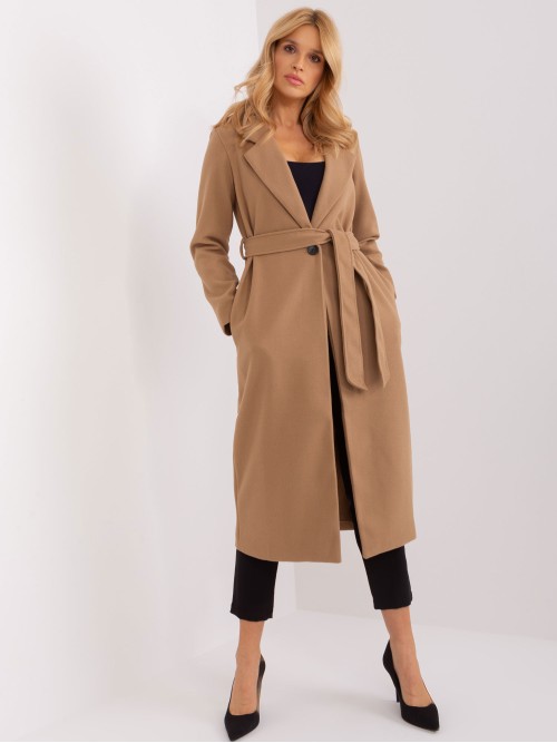 Elegantiškas klasikinis rudas paltas-TW-PL-BI-5312-1.31