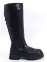 Stilingi juodi odiniai ilgaauliai storu padu DILLARD BLACK-KB 888-66A