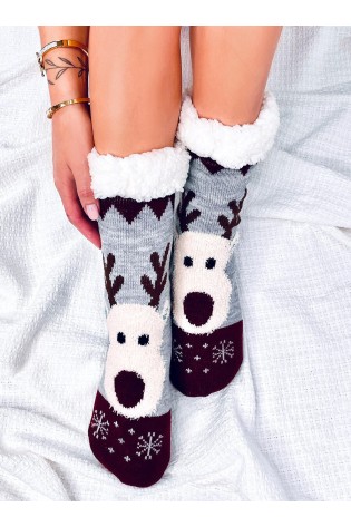 Kalėdinės kojinės su šiaurės elniu REINDEER GREY-KB 37017