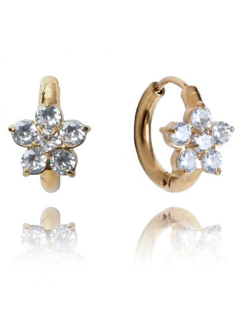 Auksiniai auskarai rinkės su kristalais, paauksuoti 14k KST3120B-KST3120B